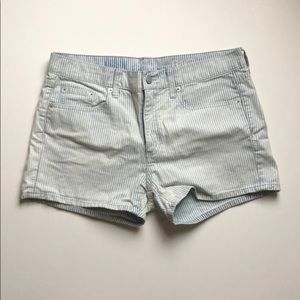 Gap striped light blue jean shorts